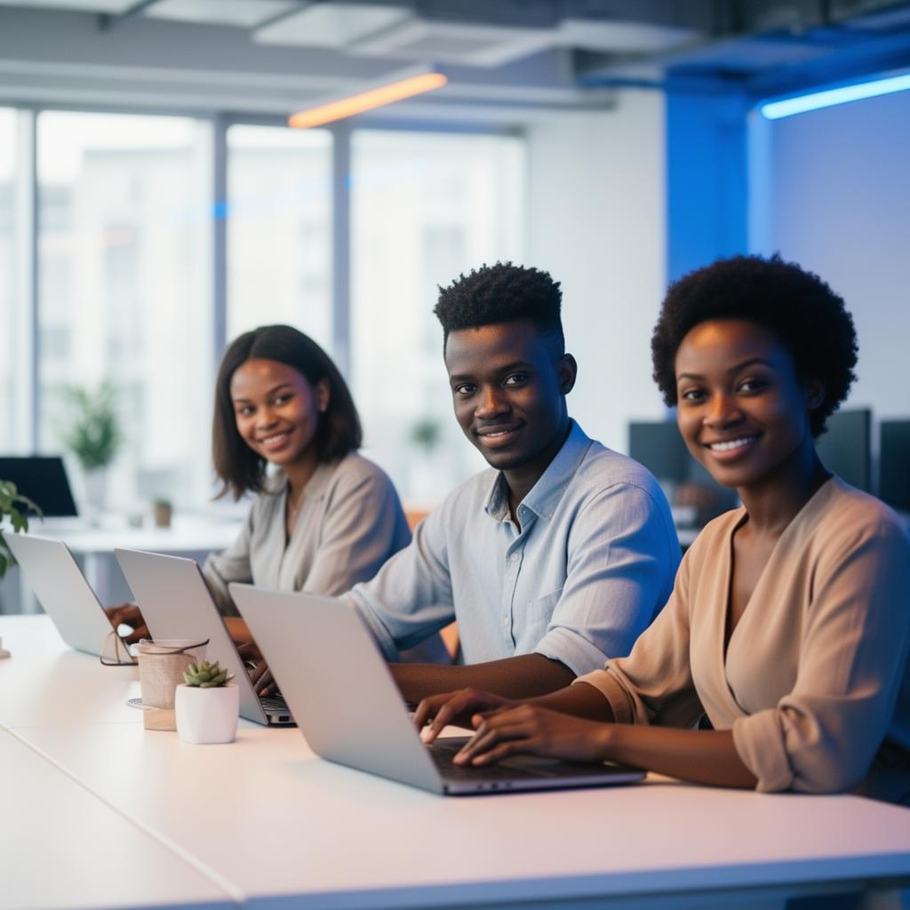 Young African professionals collaborating